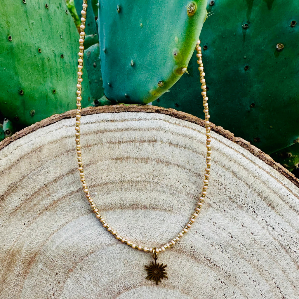 Collier perles beige ASTRAL - Pampille Sirius