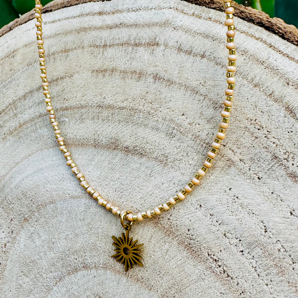 Collier perles beige ASTRAL - Pampille Sirius